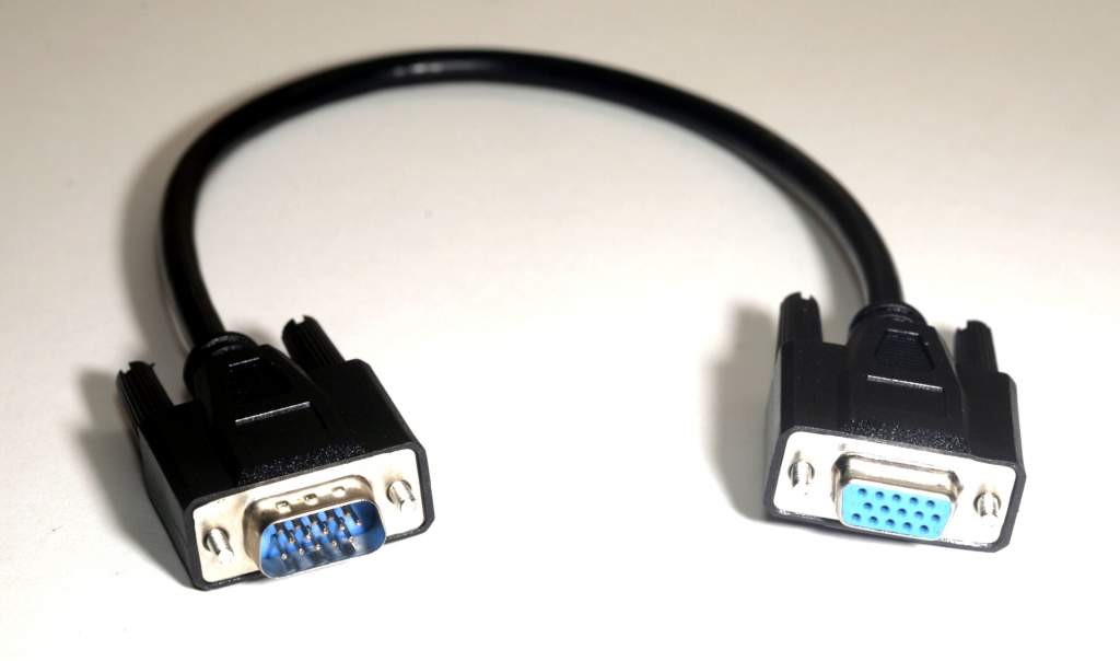 1FT Monitor Extension Cable VGA HD15 Male to Female Black