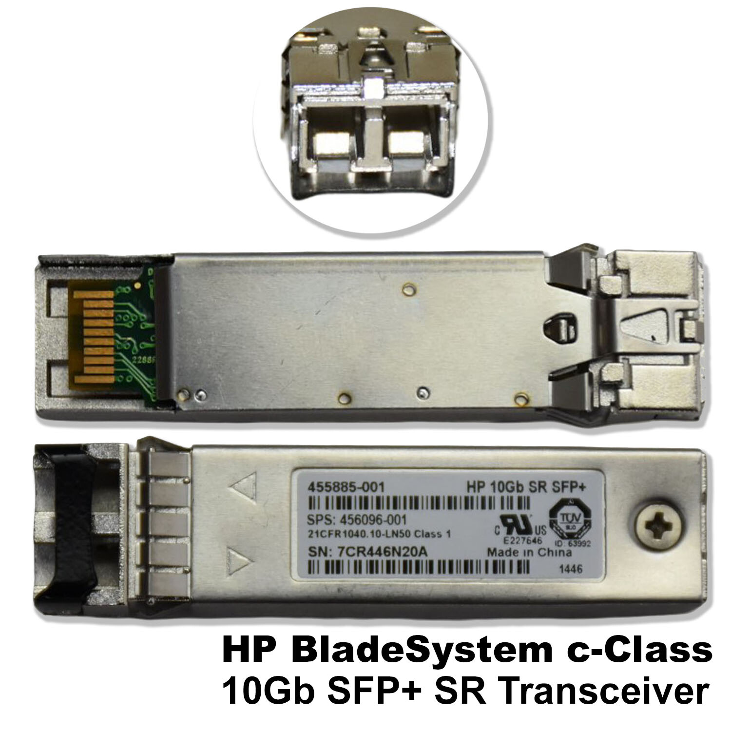 Lot of 2 HP BladeSystem c-Class 10Gb SFP+ SR Transceivers 455885-001 456096-001