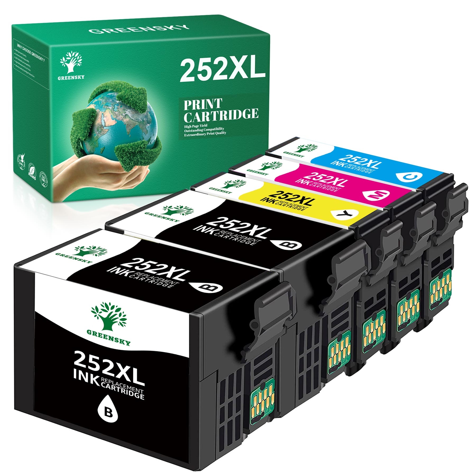 5P T252XL 252 XL 252XL Ink Cartridge Fit Epson WorkForce WF-3620 WF-3640 WF-7610