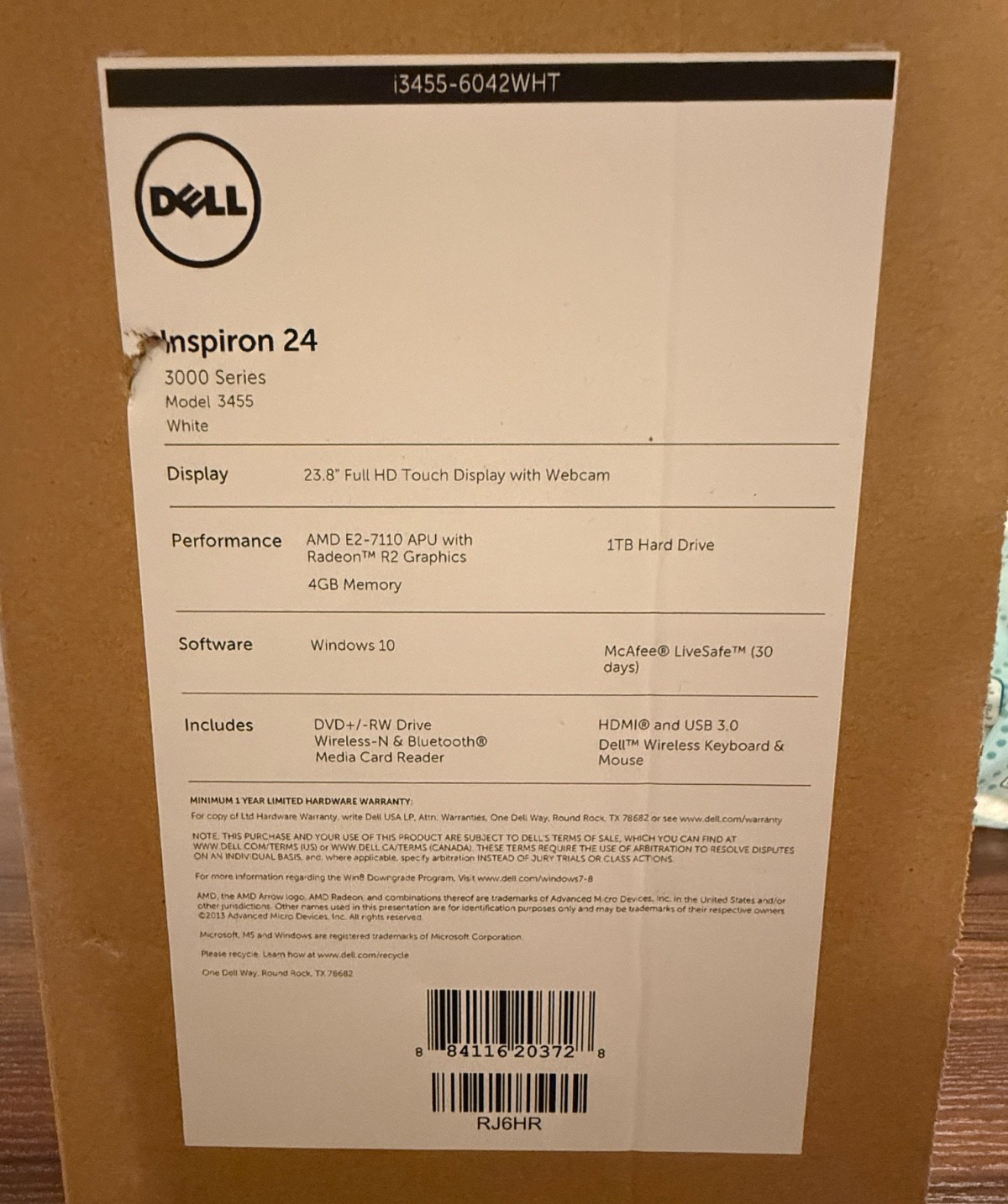 Dell Inspiron 24 - 3000 Series, Model 3455 - BRAND NEW/FACTORY SEALED