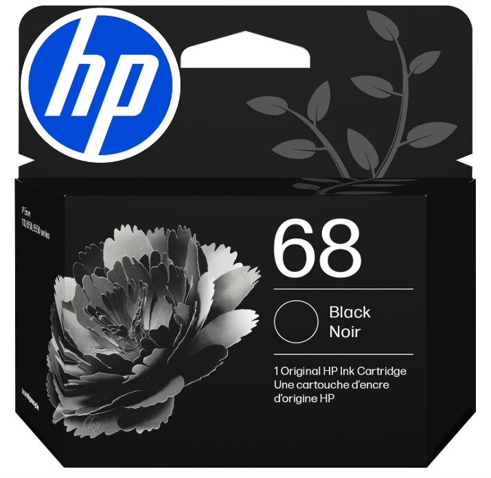 HP 68 Black Ink Cartridge | Works with Envy 6100e, 6500e Series | 7FP21TN