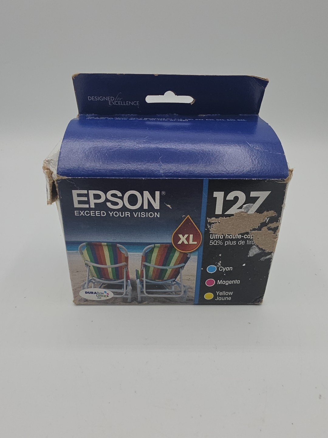 NEW Genuine Epson 127XL Extra High-Capacity Tri-Color Ink Cartridges EXP 4/2022