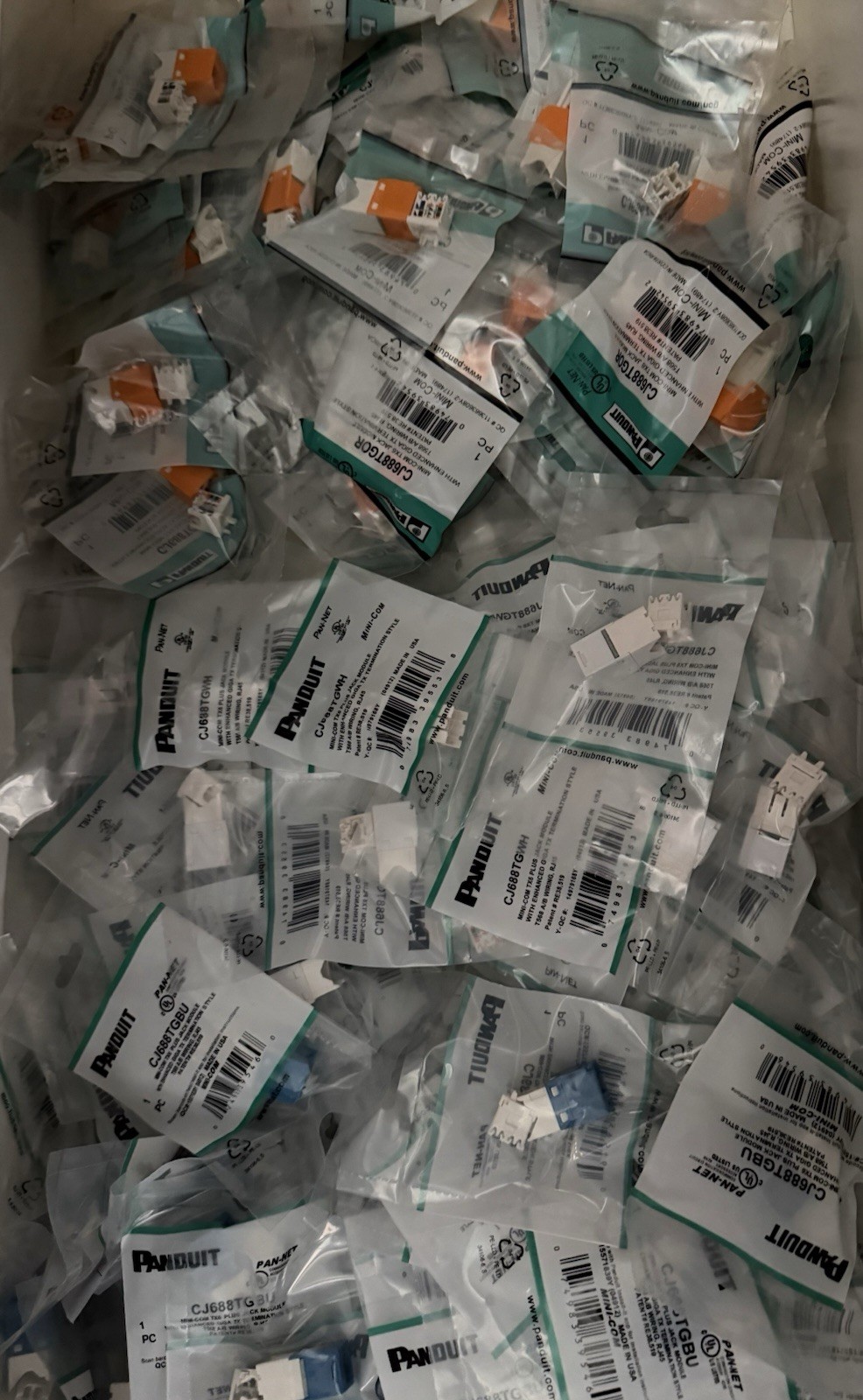 Panduit Mini-Com UTP RJ45 Cat 6 TG Jack Module - 24-WH/13-BU/13-OR SHIPPING