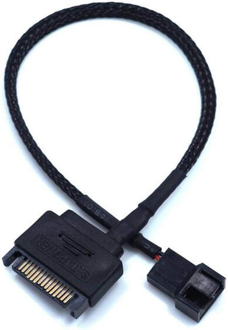 2 Pack SATA to 3 Pin / 4 Pin PMW 12V PC Case Fan Power Adapter Cable,