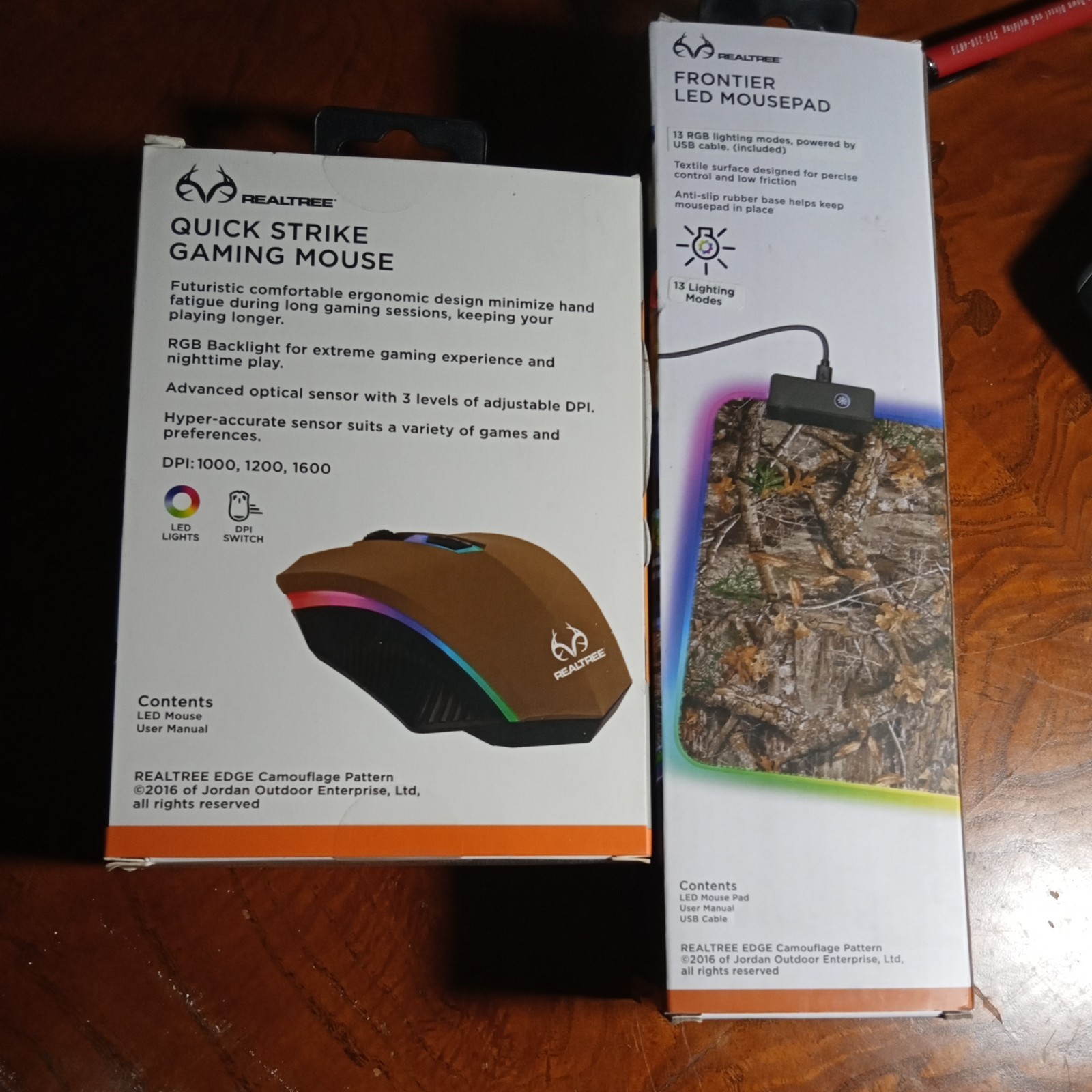 Realtree Gaming Mouse Pad 13 LED 12.5"x9" & Realtree Gaming Mouse 