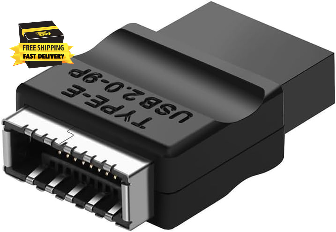 USB 2.0 to USB 3.2 Gen 1 Type-E Header Adapter – 9Pin Male to A-Key Female Conve