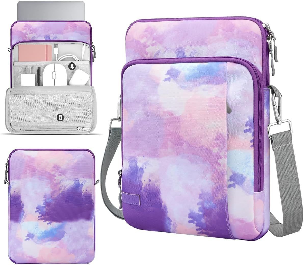 Purple Laptop Sleeve Case with Shoulder Strap for MacBook Neo 13" A3404 2026