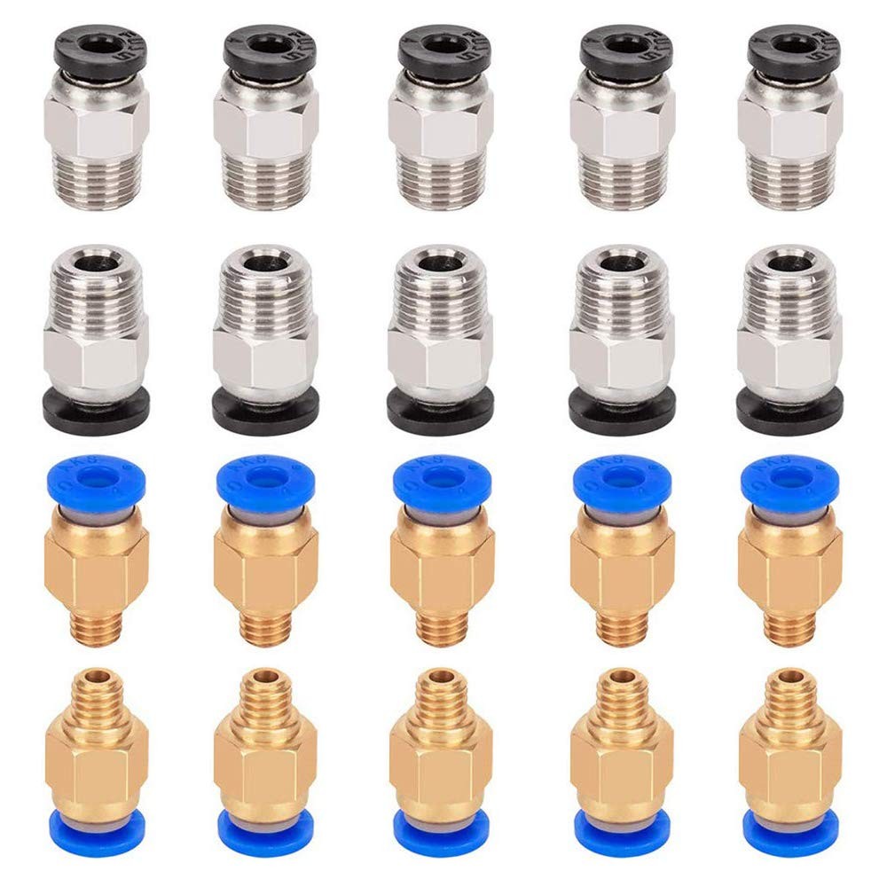 PC4M6 PC4M10 Pneumatic Fittings Bowden Tube Connector 3D Printer 20 Pcs