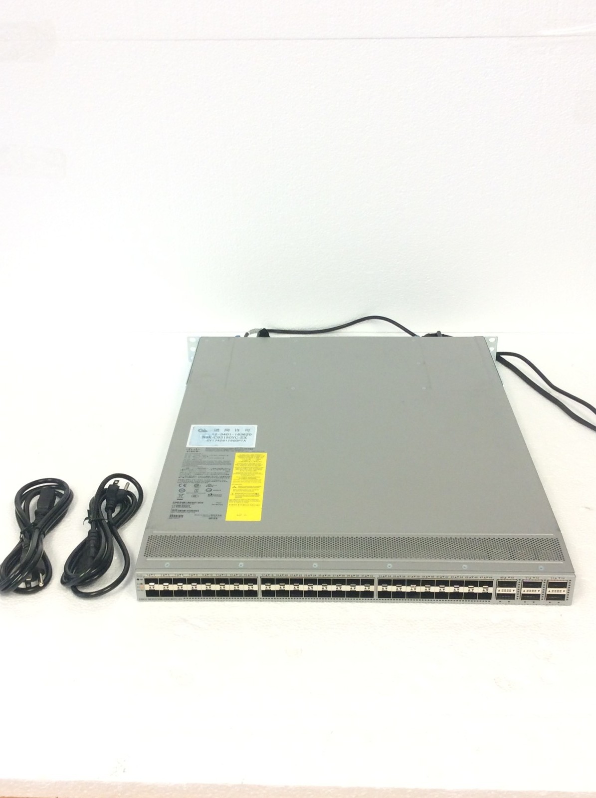 Cisco Nexus N9K-C93180YC-EX 48-Port 10/25G + 6x 100G Network Switch w/2x PS
