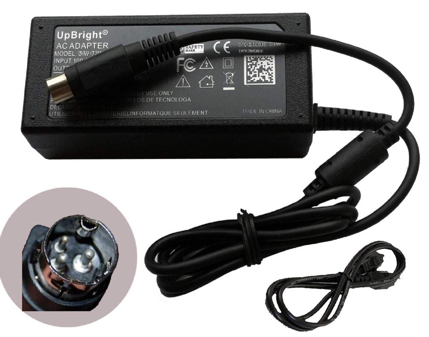 24V 3-Pin AC Adapter For Samsung Bixolon SLP Direct Thermal Printer Power Supply