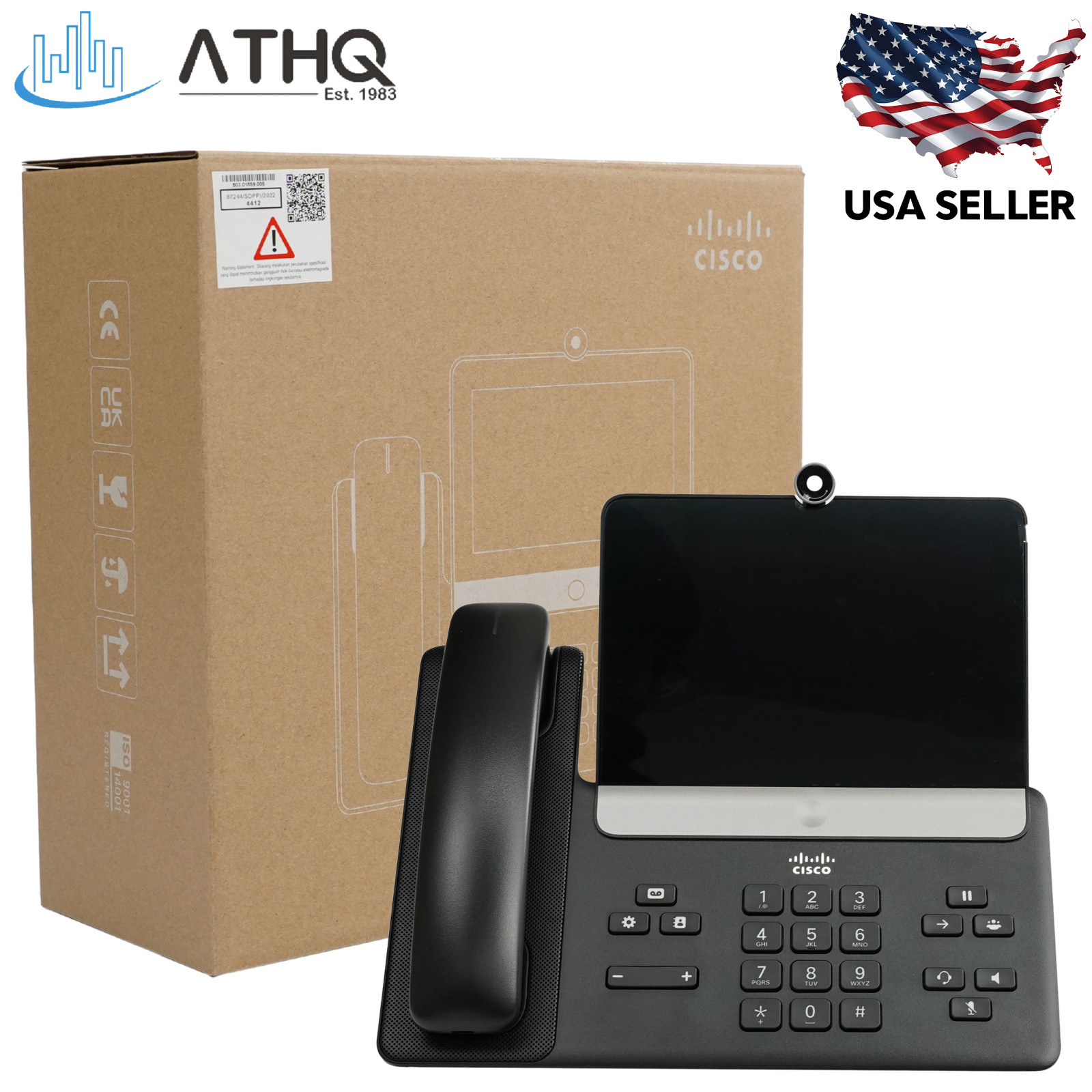 Cisco CP-8875-K9 VoIP IP Video Desk Phone  7” Touchscreen Wi-Fi Bluetooth 1080p