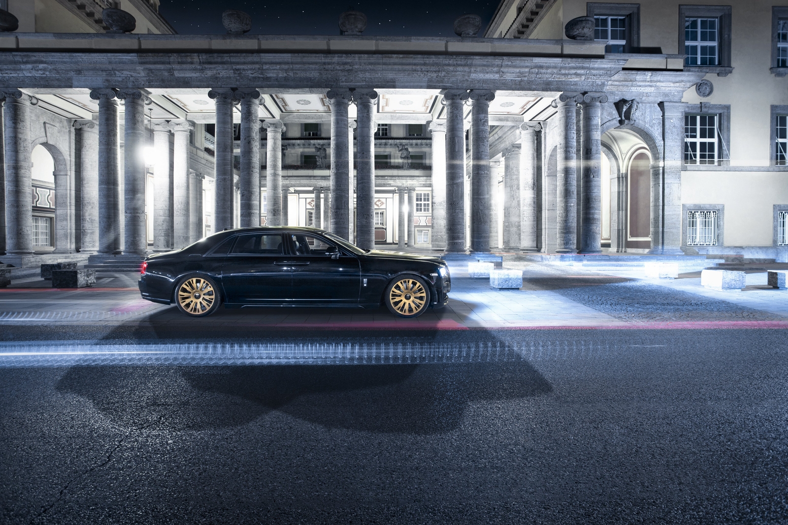 Cars 2015 spofec black one rolls royce luxury Desk Mat Stitched