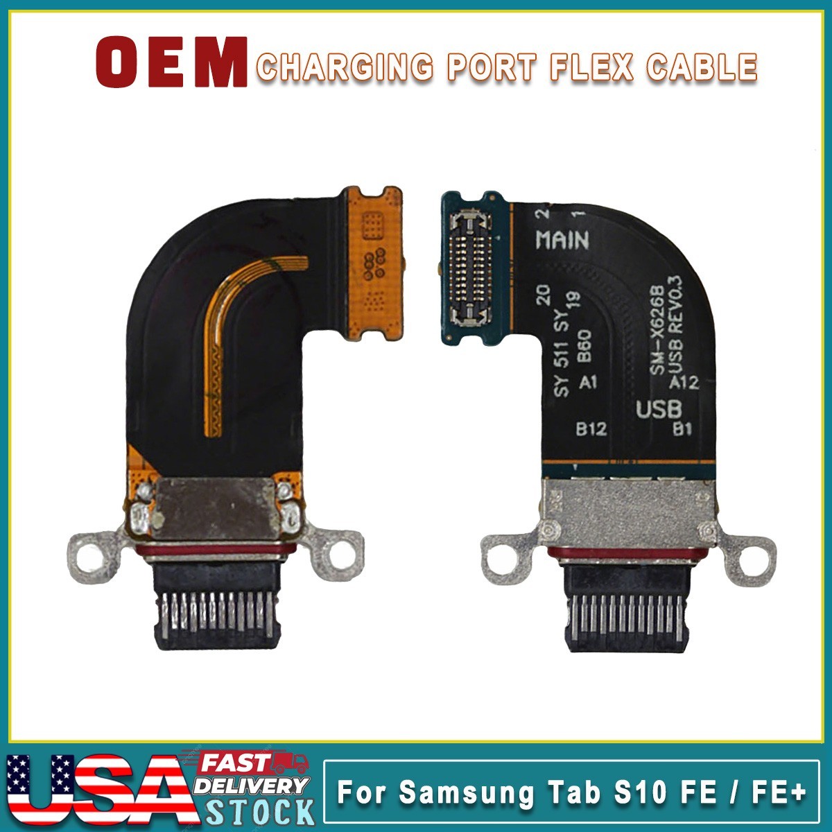Original USB Charging Port Connector Flex Cable To Samsung Galaxy Tab S10 FE/FE+