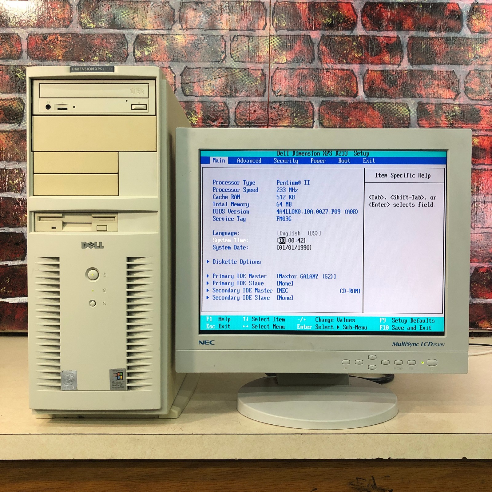 Dell Dimension XPS D300 Pentium II 233MHz 64MB RAM w/HDD No OS Retro Gaming PC