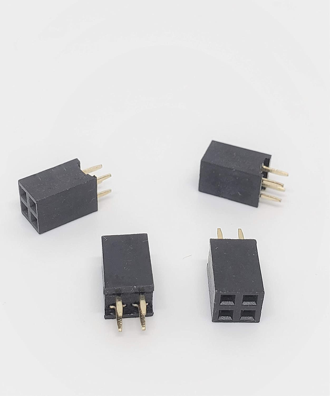 Connectors Pro 25-Pack 4P 2.54Mm 0.1" Pitch PCB Female Pin Headers 2X2 Dual Rows
