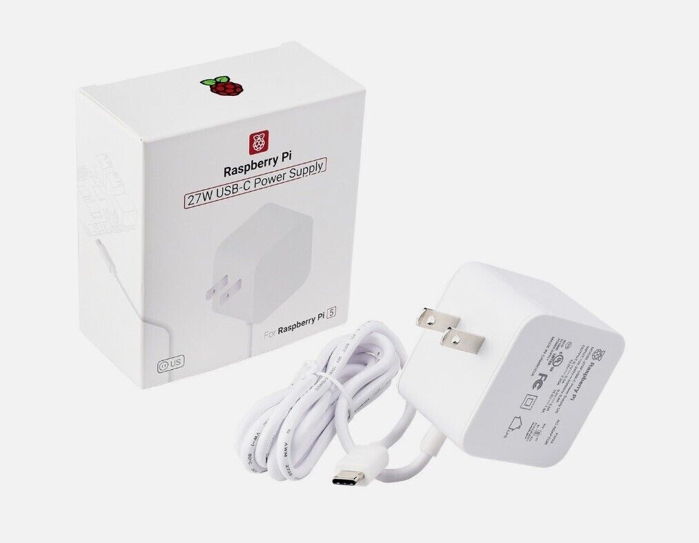 Raspberry Pi 5 Official 27W USB Type-C Power Adapter OEM NEW First Edition