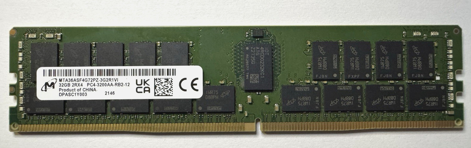 Micron 32GB DDR4 3200MHz ECC Server RAM Memory (MTA36ASF4G72PZ-3G2R1)