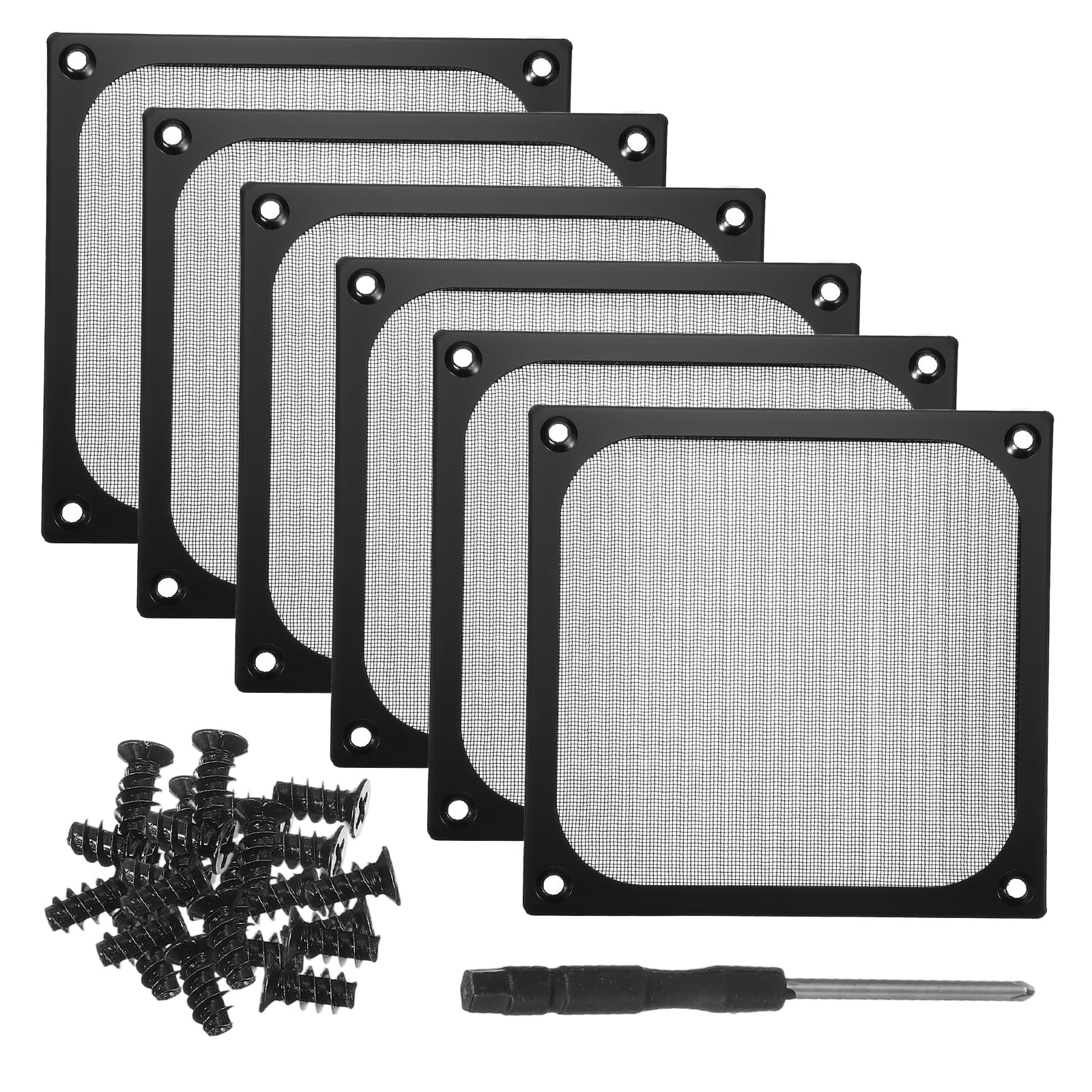 PATIKIL 120mm Fan Filter Grill, 6Pcs Ultra Fine Aluminum Mesh Ventilation Dus...
