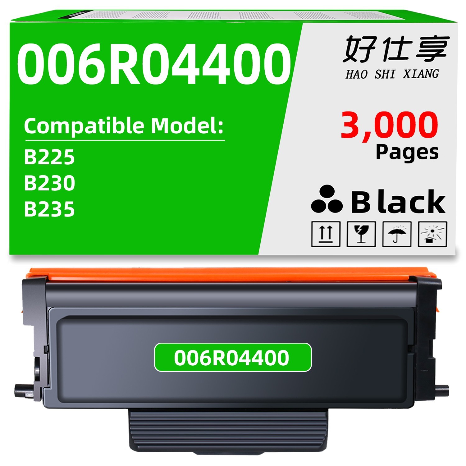 B230 Black Toner Cartridge Compatible for Xerox 006R04400 B225 B230 B235 3000P.
