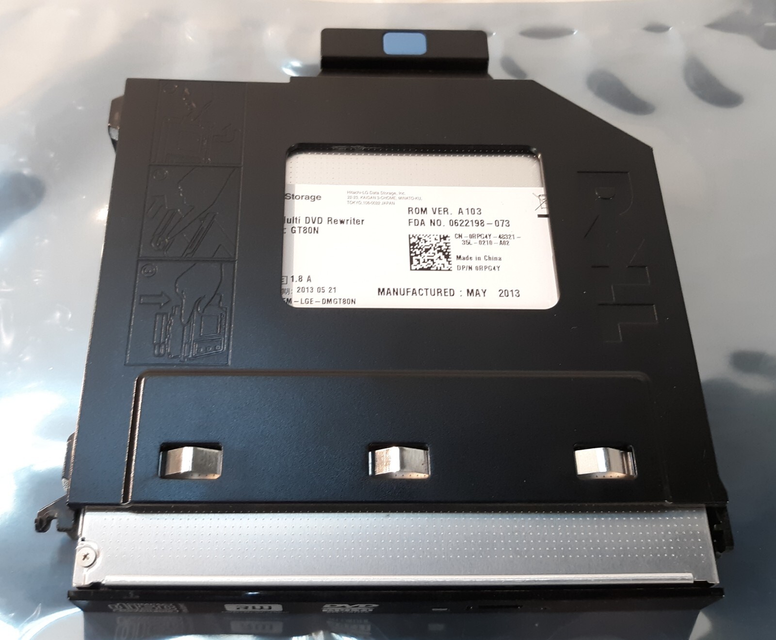Dell H-L Storage Data Super Multi DVD Rewriter GT80N w/ Caddy *AS IS*