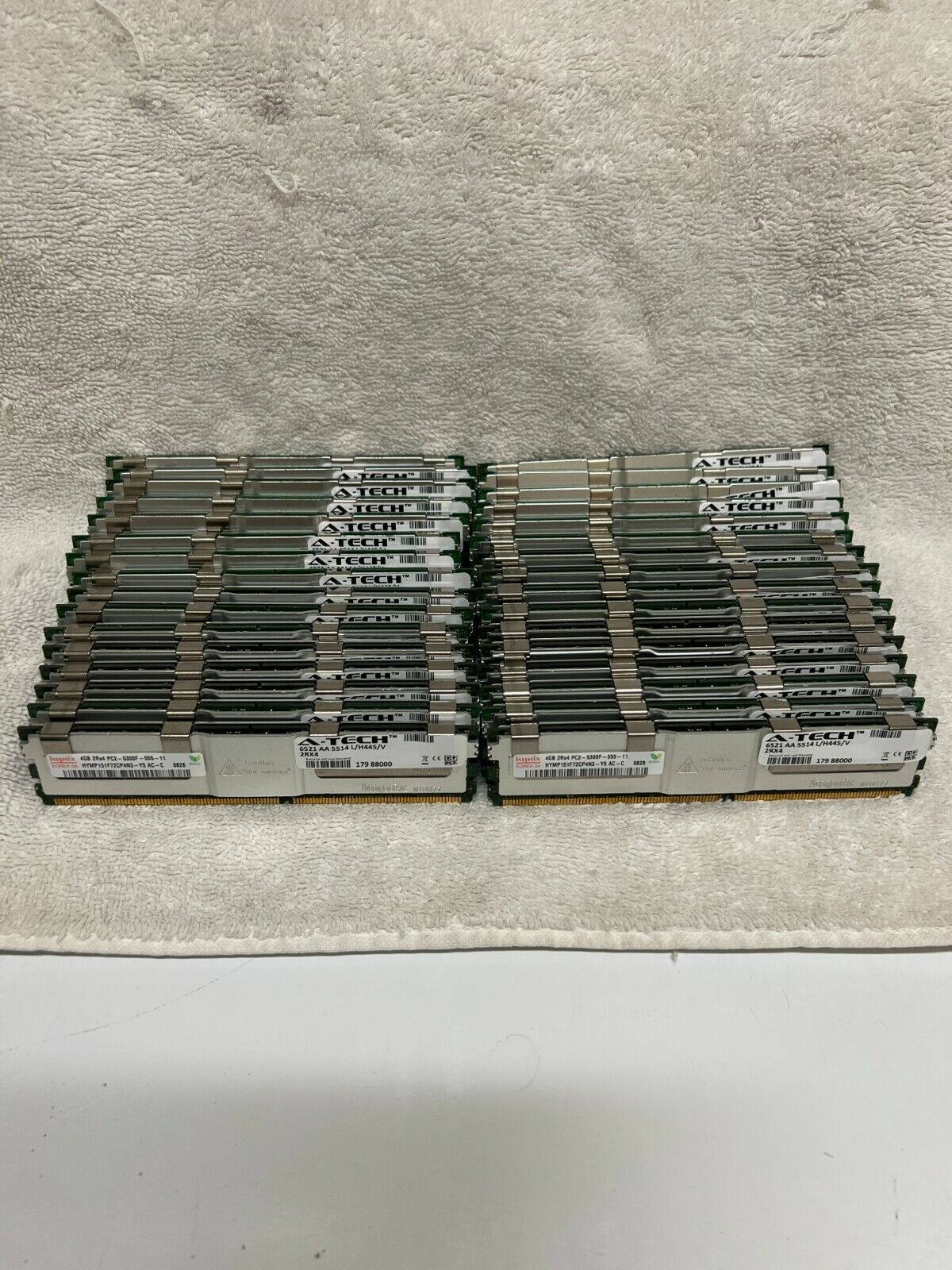 Lot of 32 Hynix HYMP151F72CP4N3-Y5 4GB 4Rx8 PC2-5300F-555-11 Shielded RAM