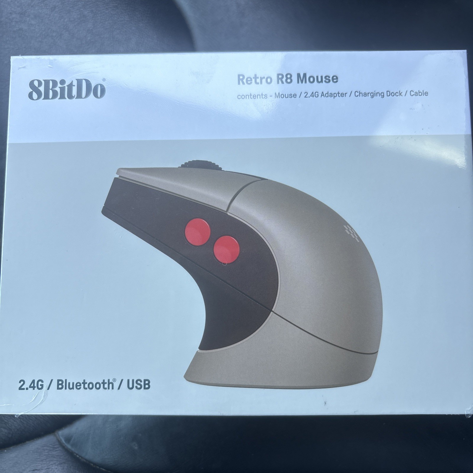8BitDo Retro R8 Mouse - C64 Edition Wireless 2.4G Gaming Mouse w/ Charging Dock