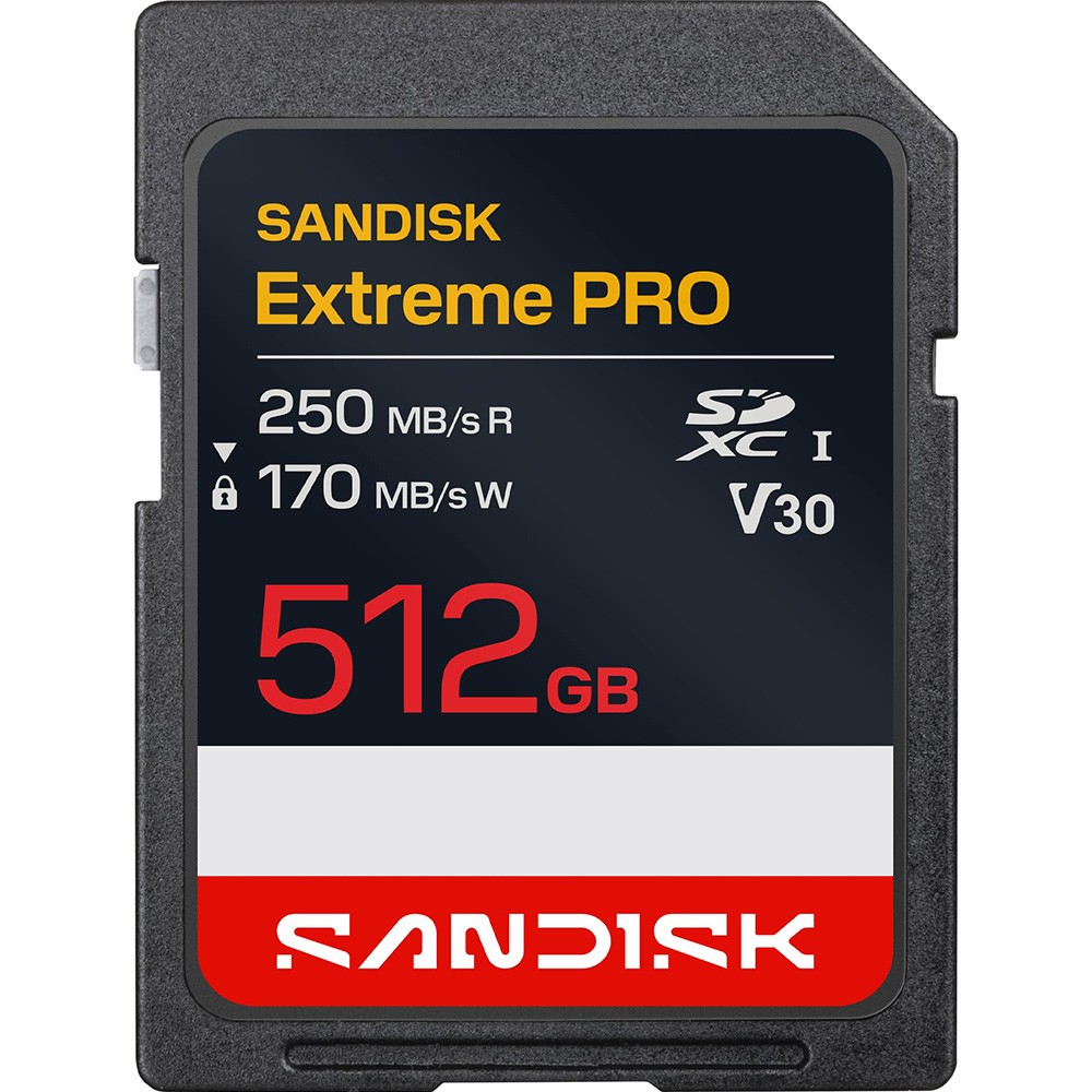 Sandisk NEW 512GB Extreme PRO SD UHS-I V30 Memory Card, Up to 250MB/s Read (New