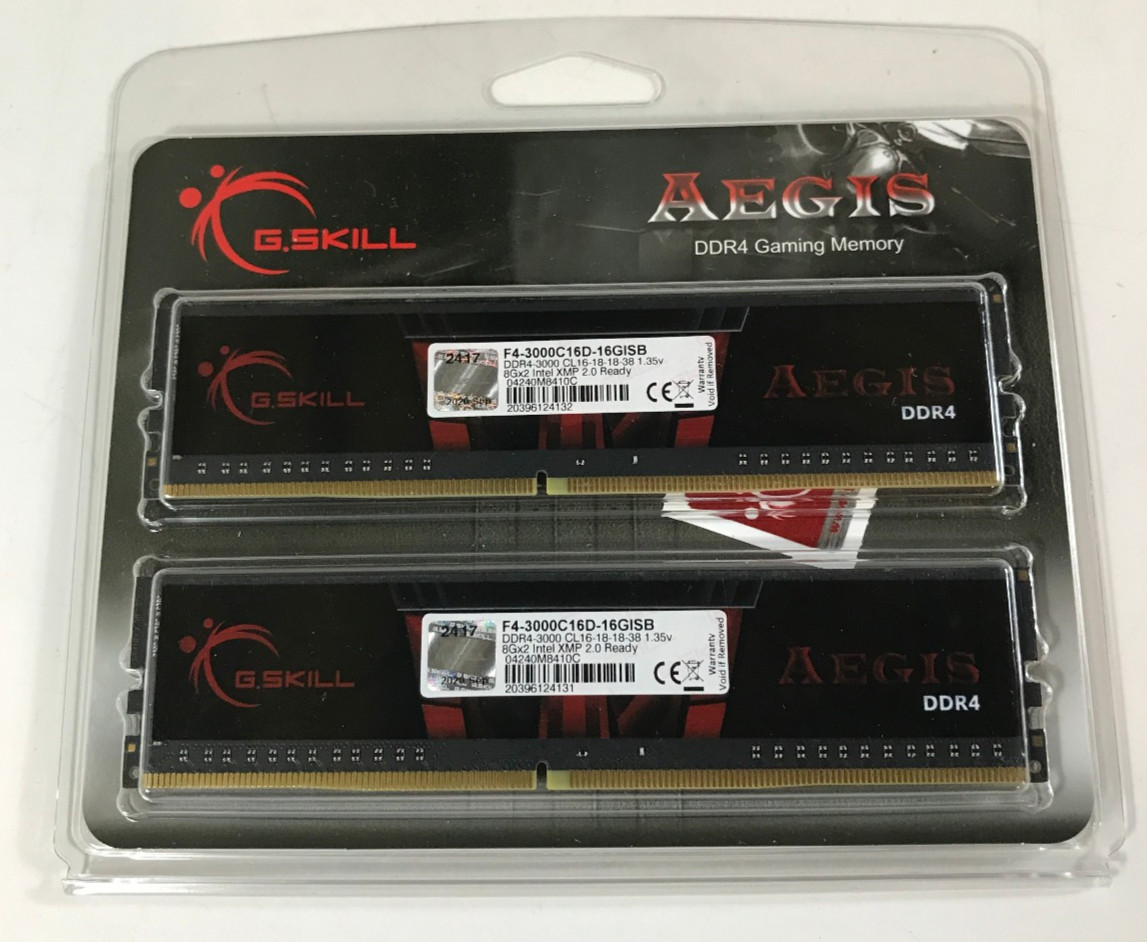 G.SKILL AEGIS Series DDR4 RAM (XMP) 16GB (2x8GB) (F4-3000C16D-16GISB)