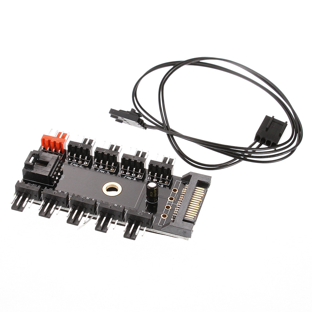 10 Way 3 gear PCI Cool Cooler Cooling Fan Speed Controller Hub SATA Power