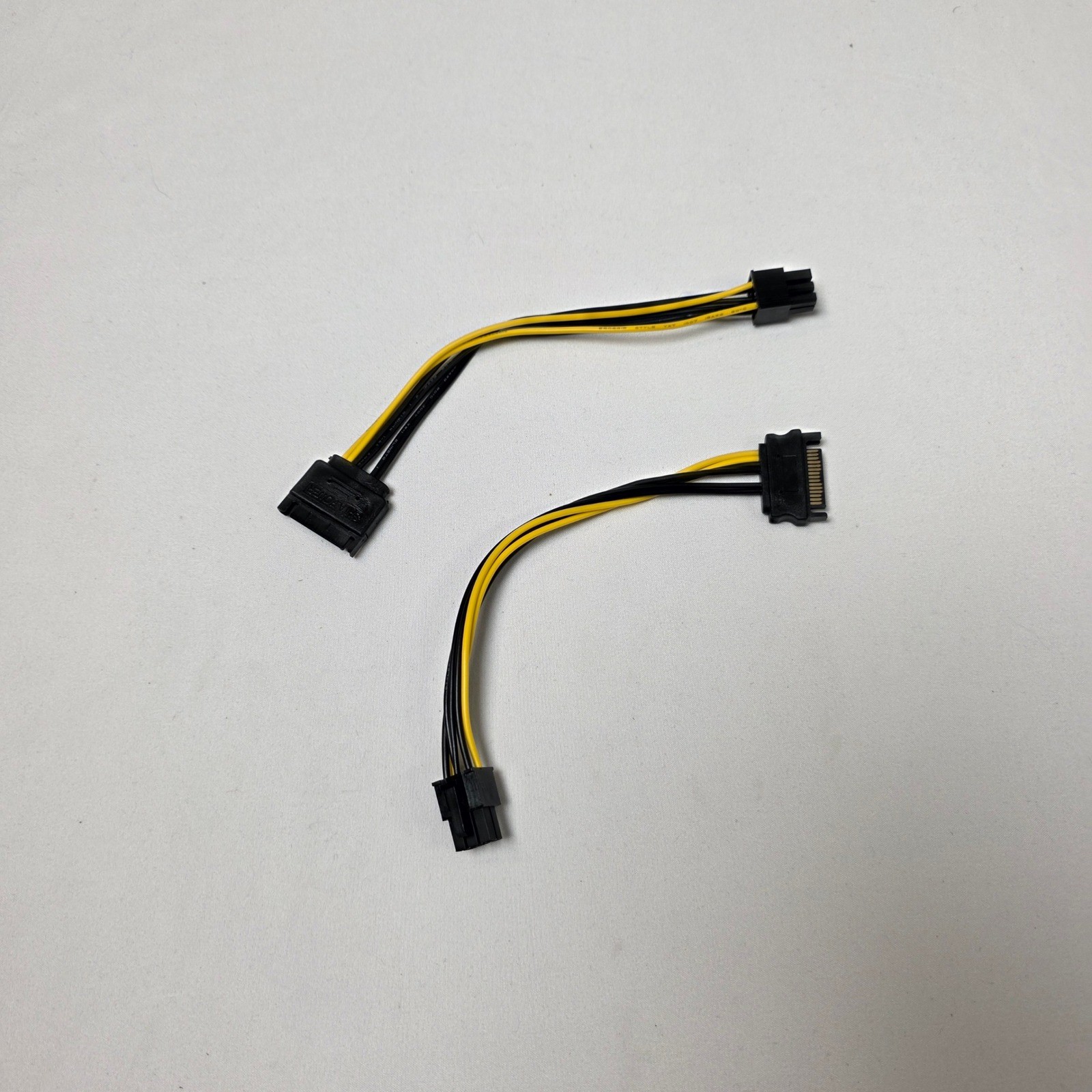 SATA 15-Pin to 6-Pin PCI Express GPU Power Adapter Cable 2-Pack 6" 16 AWG