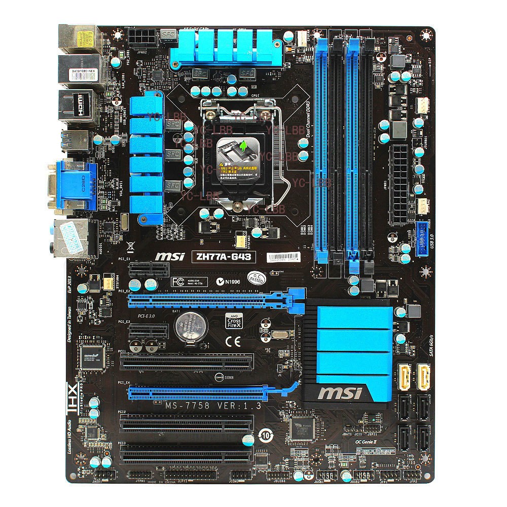 for MSI ZH77A-G43 MS-7758 Motherboard H77 LGA 1155 DDR3 USB3.0 SATA3 XU