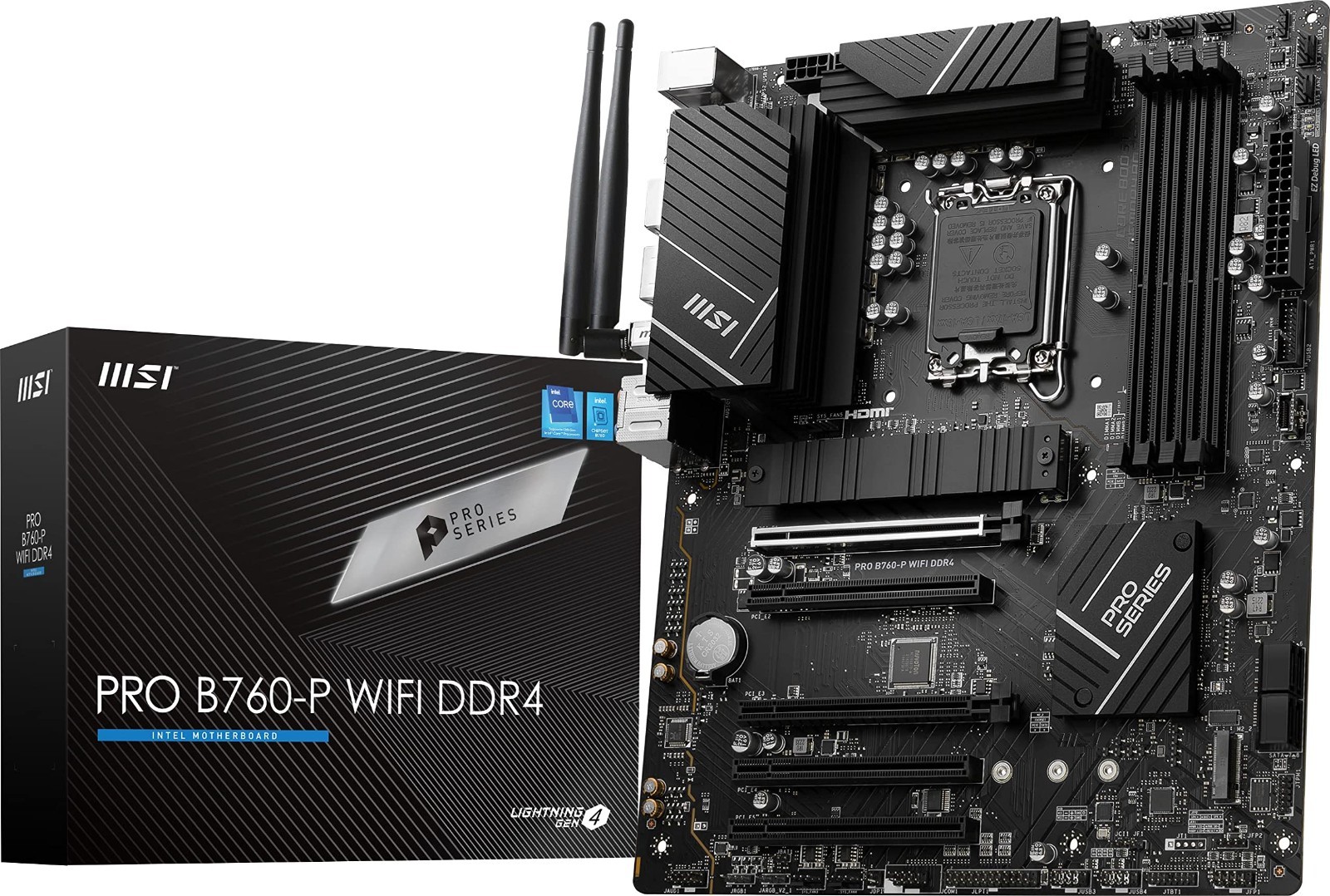 MSI PRO B760-P WiFi ProSeries Motherboard DDR4 For 13th/14th Gen Intel Processor