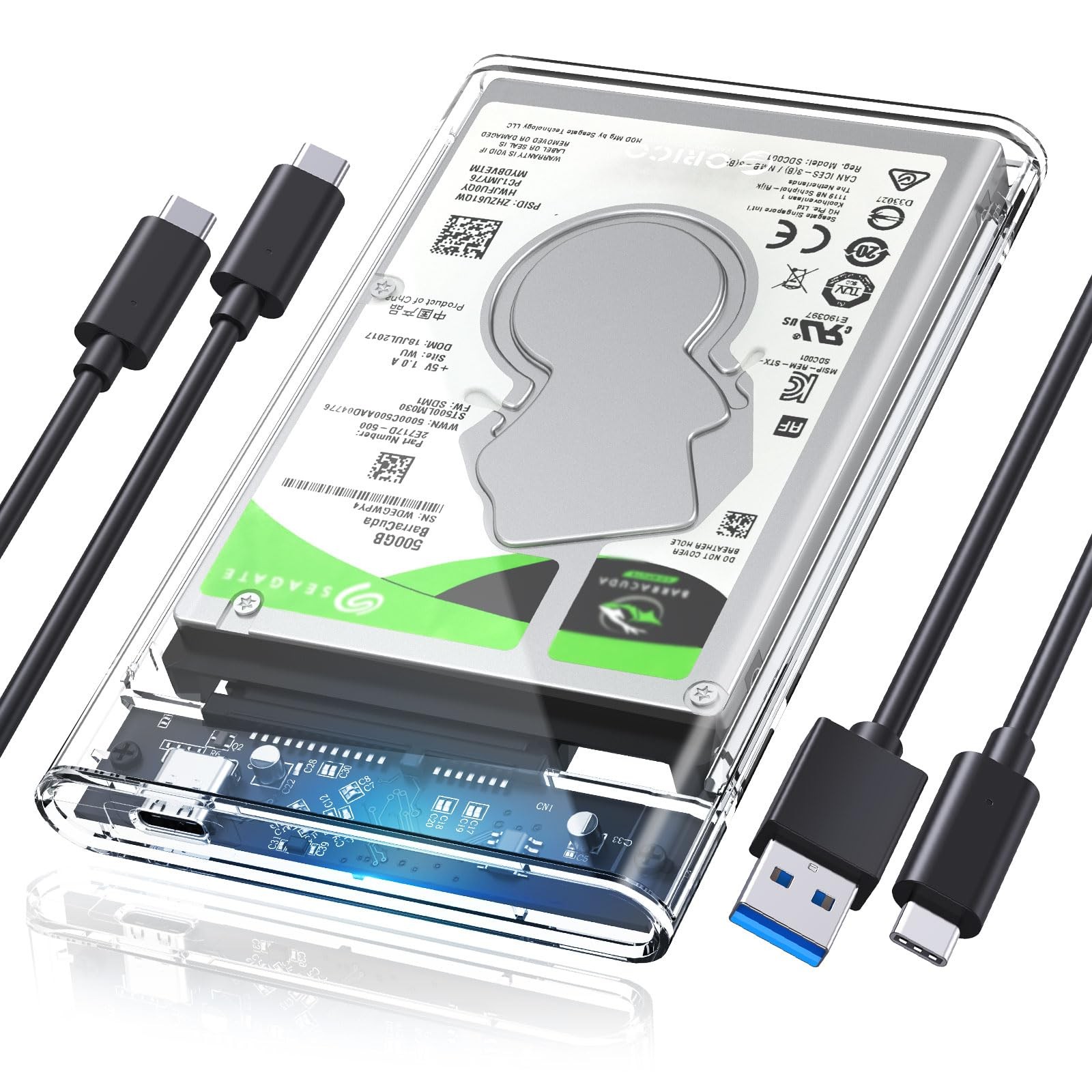 ORICO 2.5'' Hard Drive Enclosure Type-C USB 3.1 Gen2 to SATA 6Gbps Computer Exte