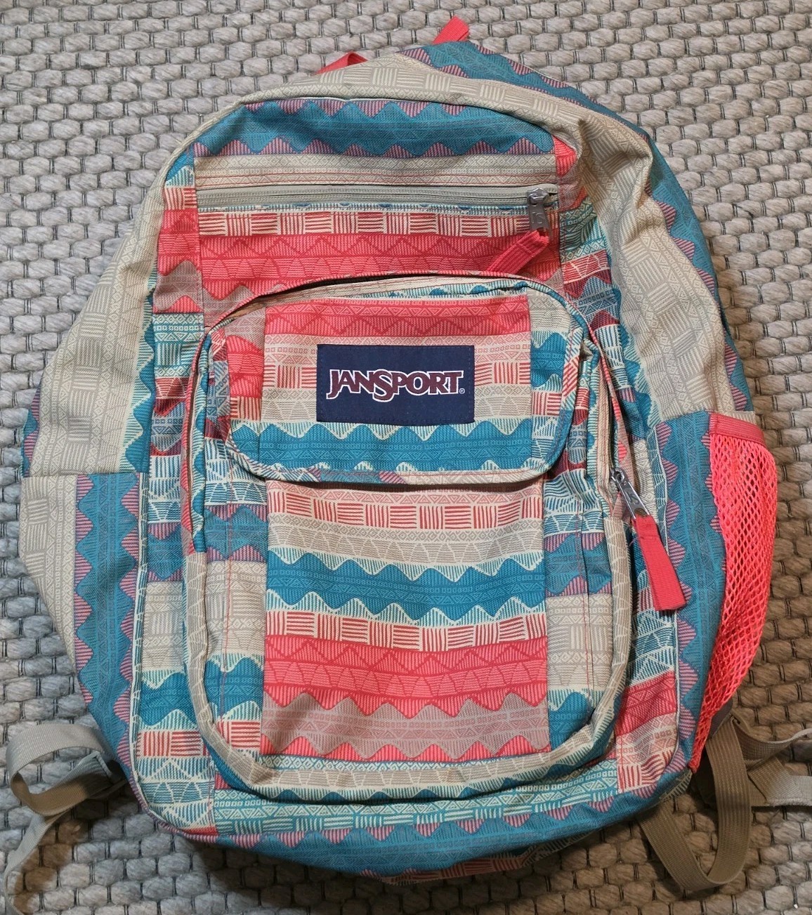 Jansport Digibreak Backpack Laptop Sleeve School Bag Digital Student Boho Stripe