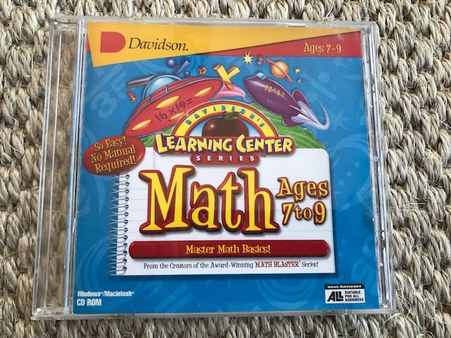 DAVIDSON LEARNING CENTER~Math AGES 7-9~MASTER MATH BASICS ~ CD ROM 1998 
