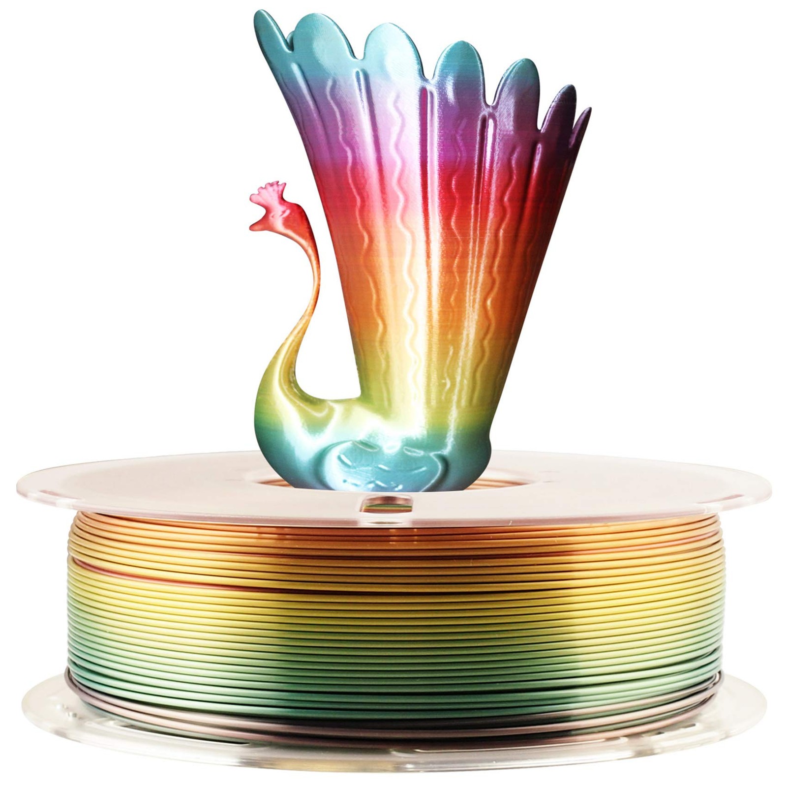 Silk Shiny Fast Color Gradient Change Rainbow Multicolored  Printer PLA Filament