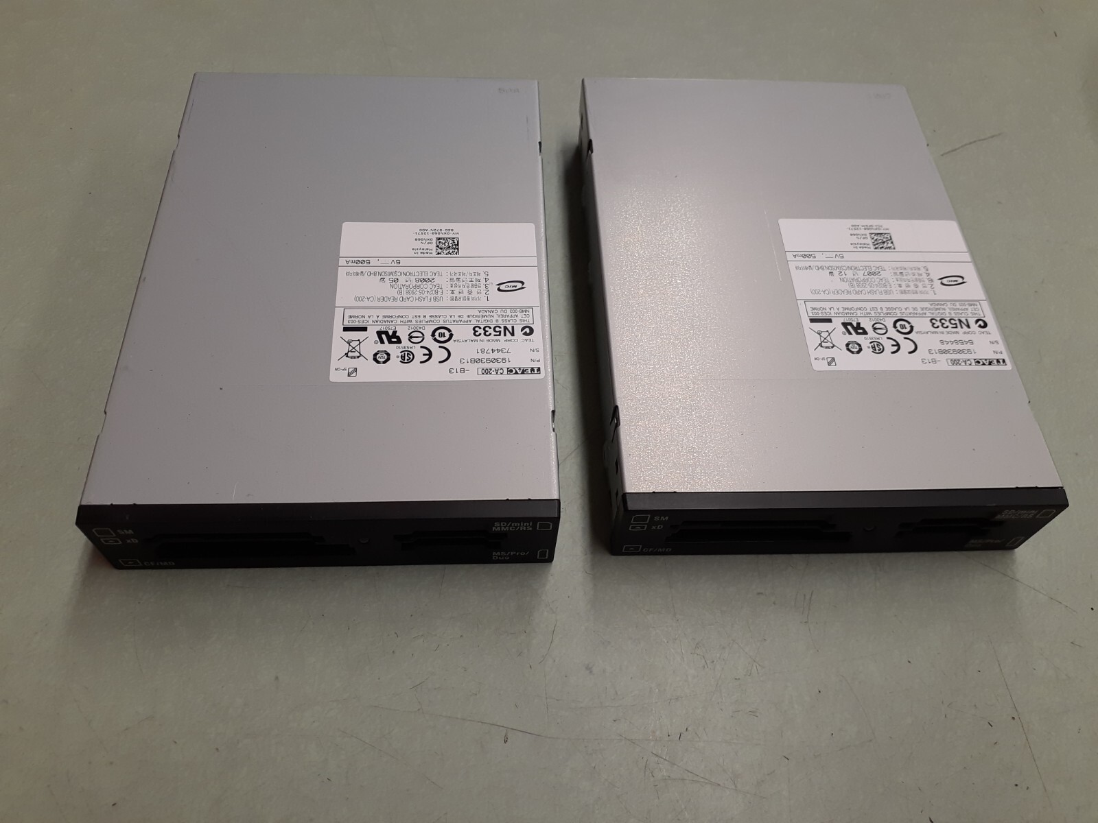 (2) TEAC CA-200 -B13 3.5" Internal USB Flash Card Reader XN068 0XN068