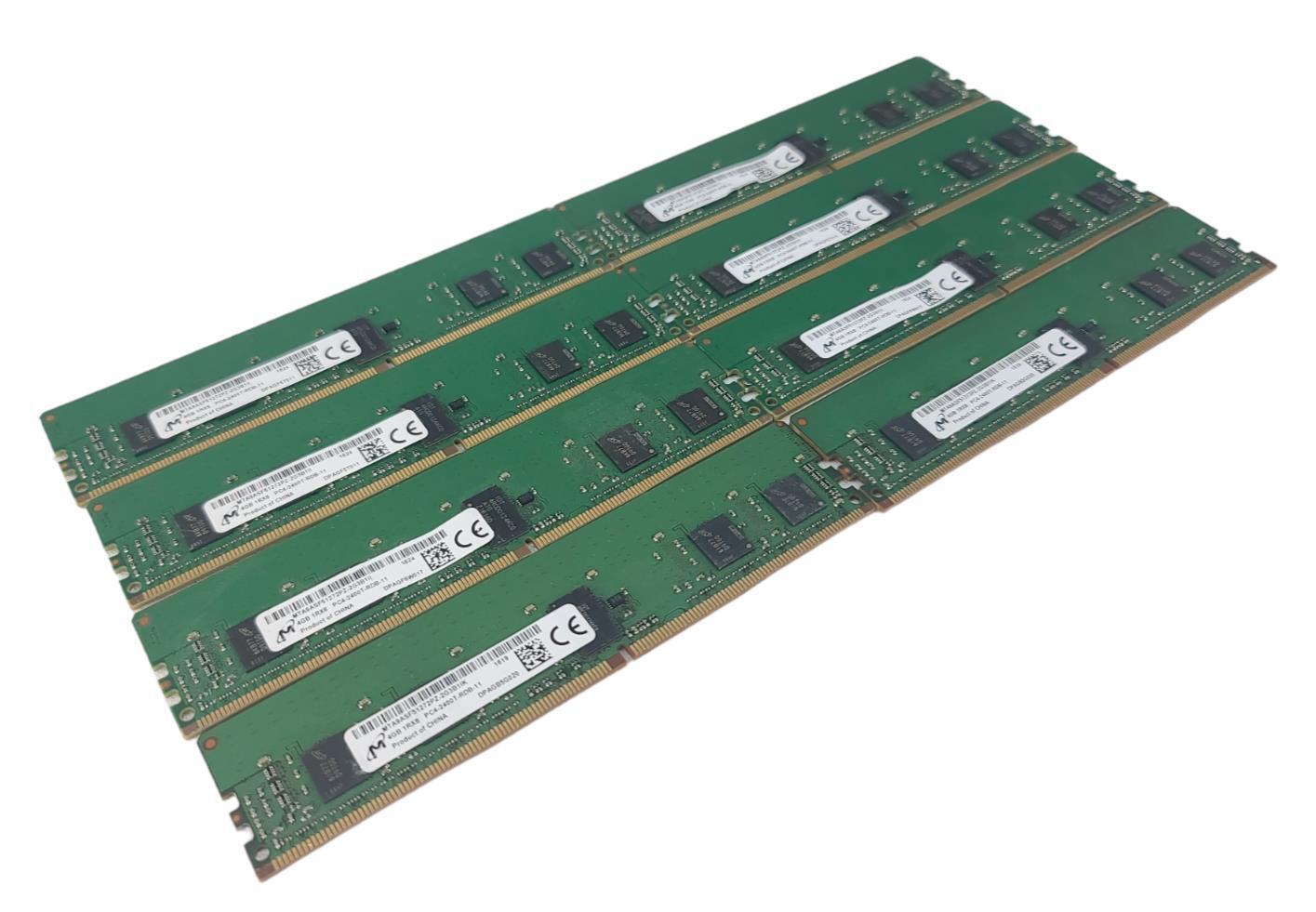 LOT of 8 MICRON 4GB 1Rx8 PC4-2400T-RDB-11 ECC Memory