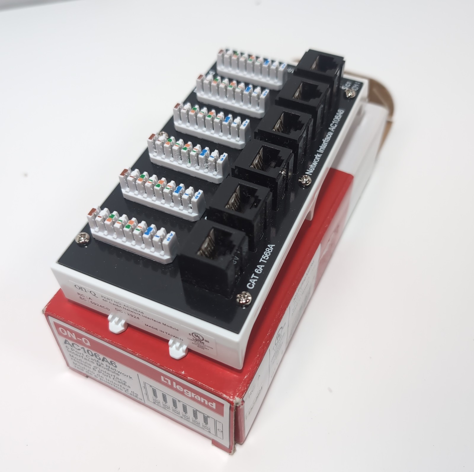 Legrand Onq Home Theater Patch Panel 6 Port Interface Module Cat 6a Network Patc