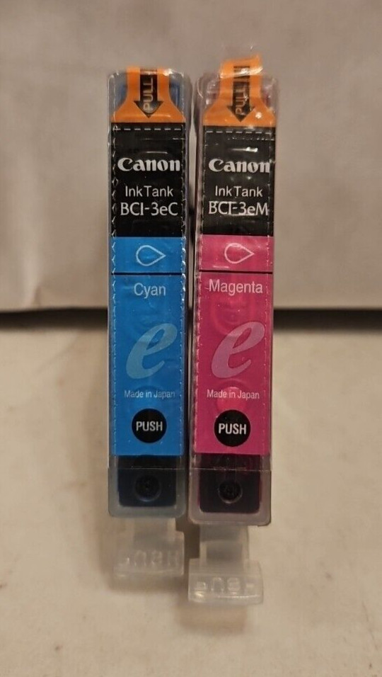 Canon BCI-3eC Cyan And BCI-3eM Magenta Ink Tanks Cartridges - New (no box) K