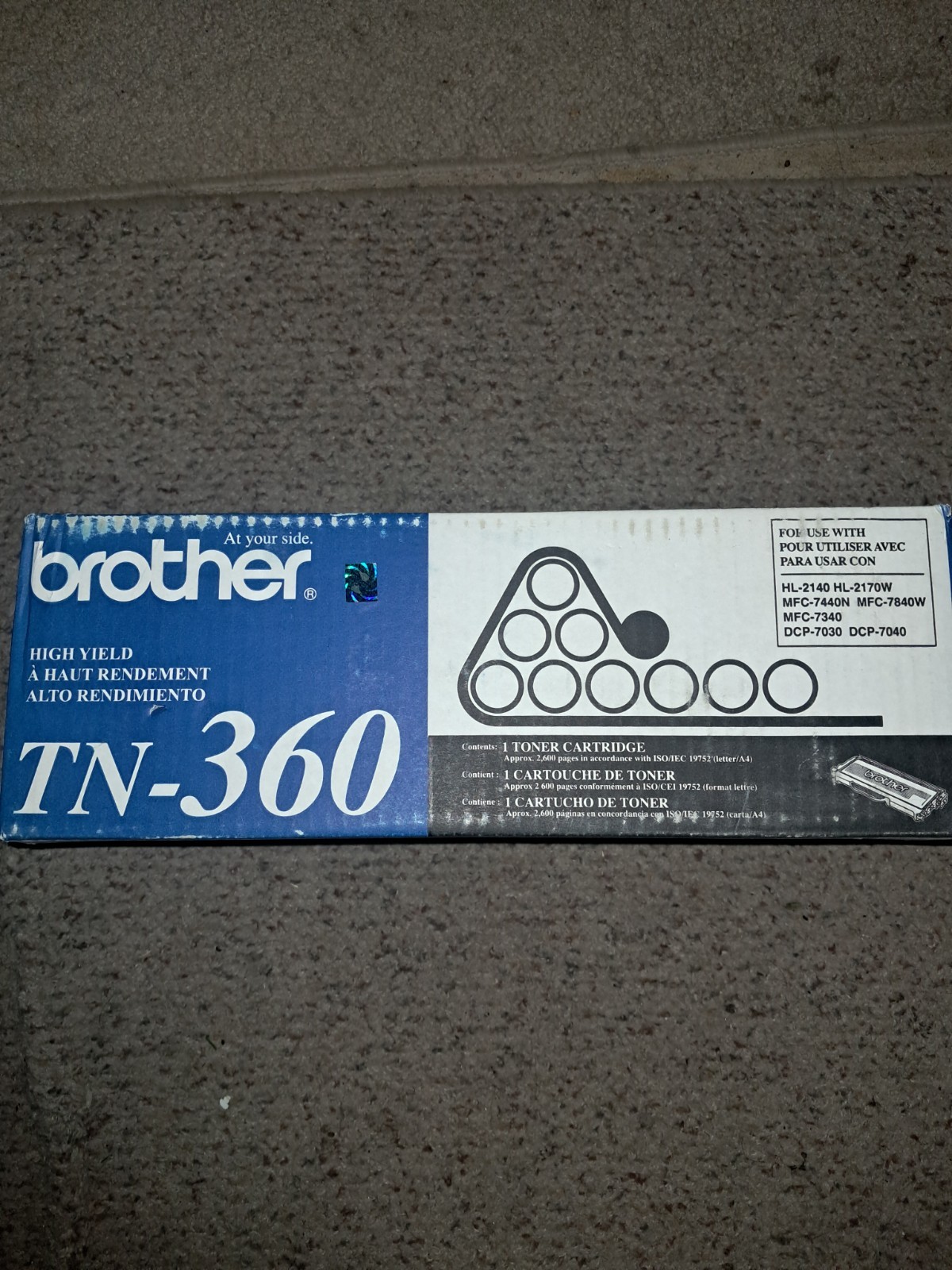 Brother Genuine TN360 High Yield Black Toner Cartridge
