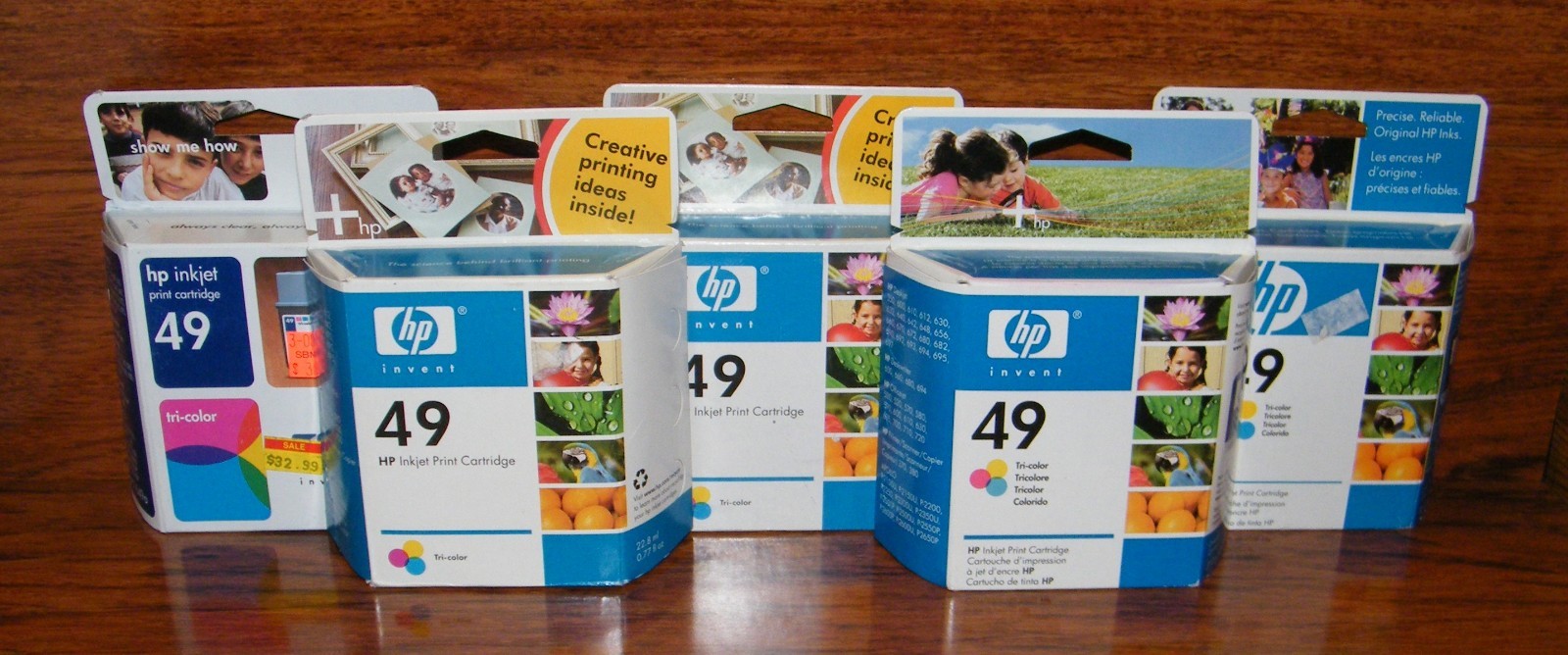 LOT OF 5 HP 49 Tri-Color Inkjet Ink Cartridge (51649A) Sealed In Box **EXPIRED**