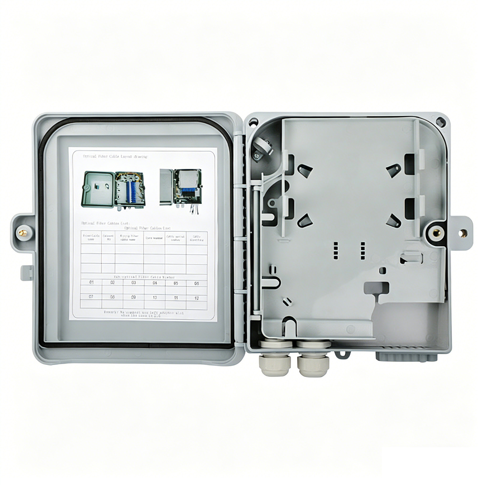 1x8 PLC Fiber Splitter 12 Core SC SM FTTH Fiber Optic Terminal Distribution Box