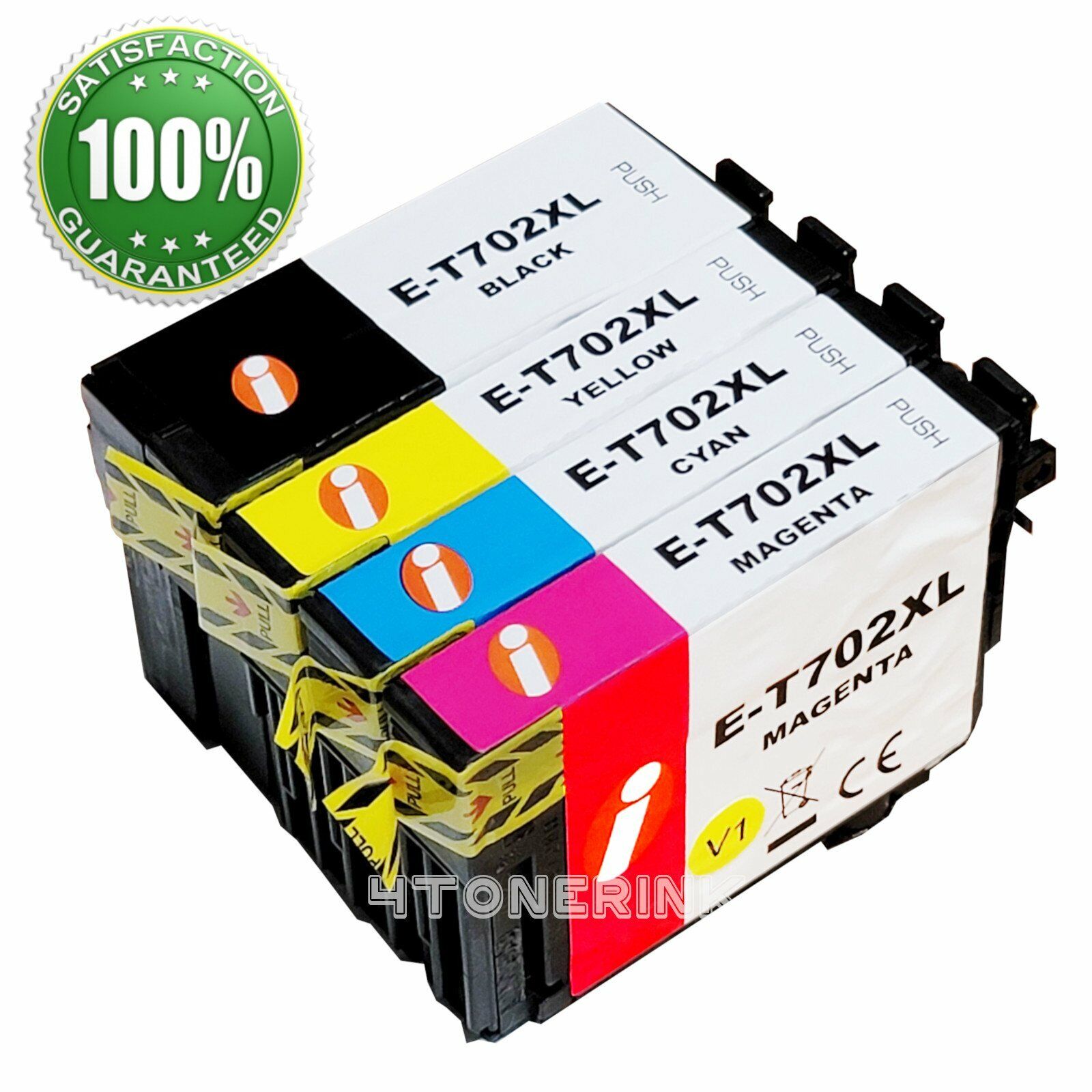 4pk 702XL T702XL Ink Cartridges for Epson 702 Workforce WF-3720 WF-3730 WF-3733
