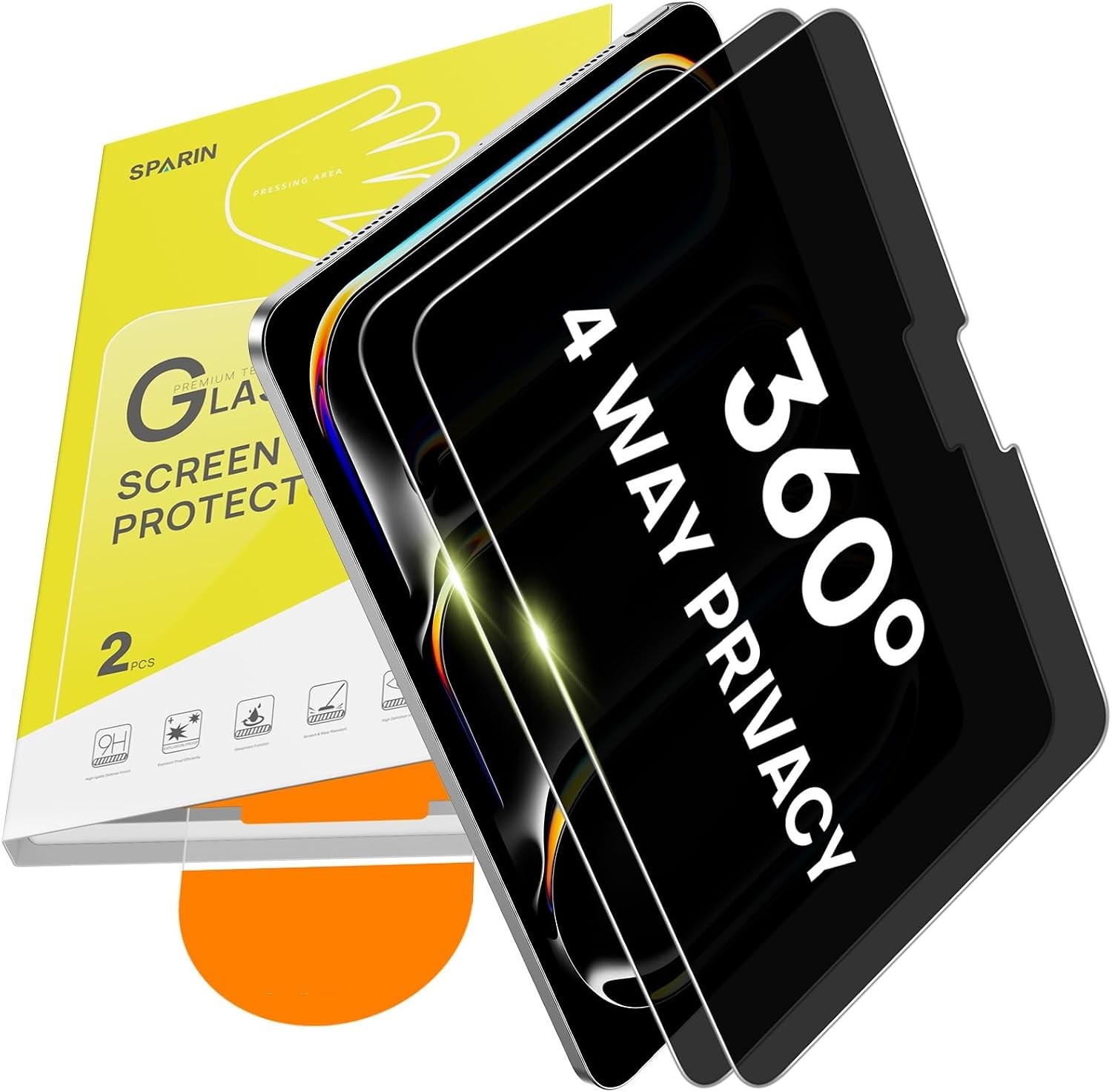 2 Pack 360° Privacy Screen Protector for iPad Pro 13 Inch M5 M4