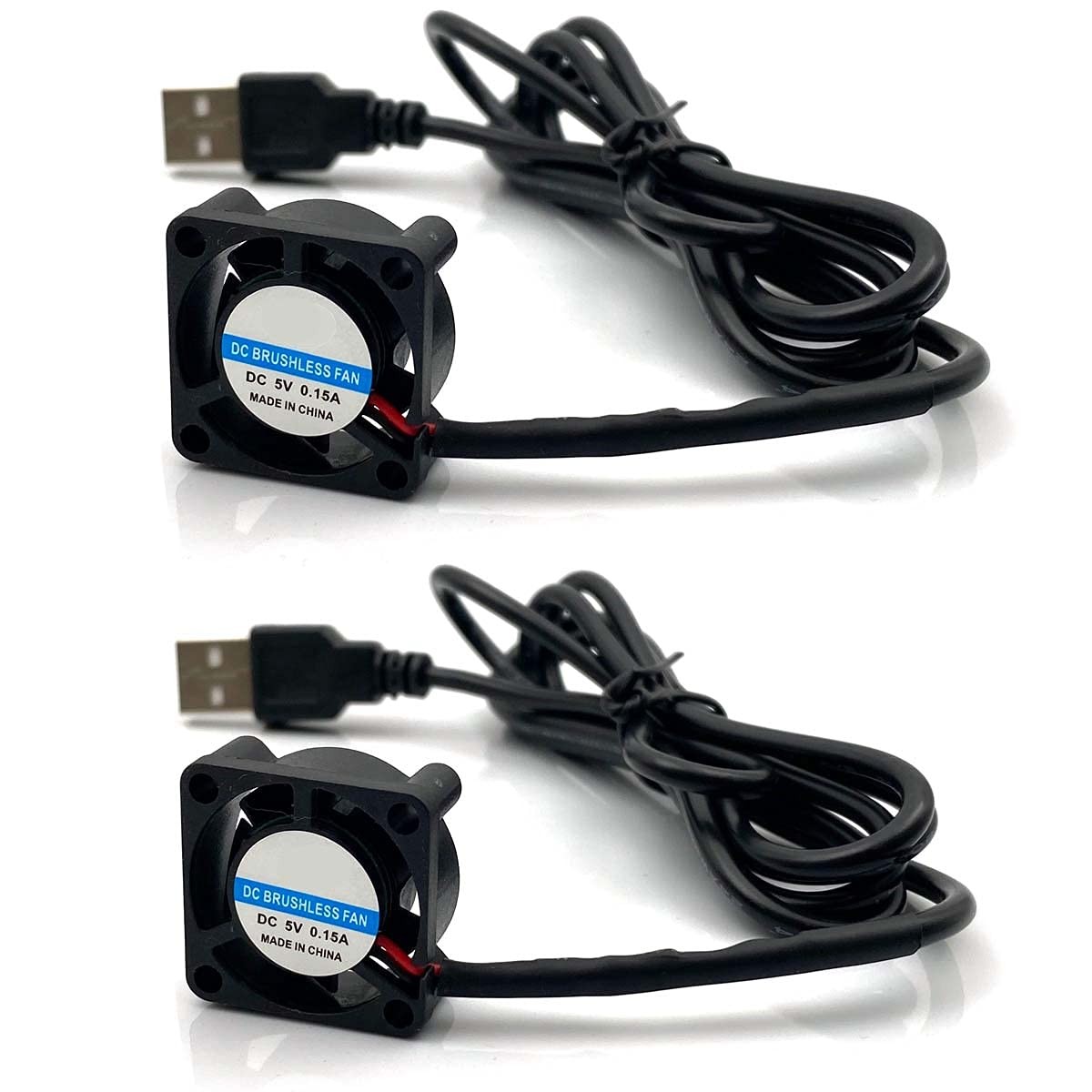 2pcs USB 5V DC Fan 2510 Small 2 pin Cooling Cooler Computer 25mm X 10mm (25x2...