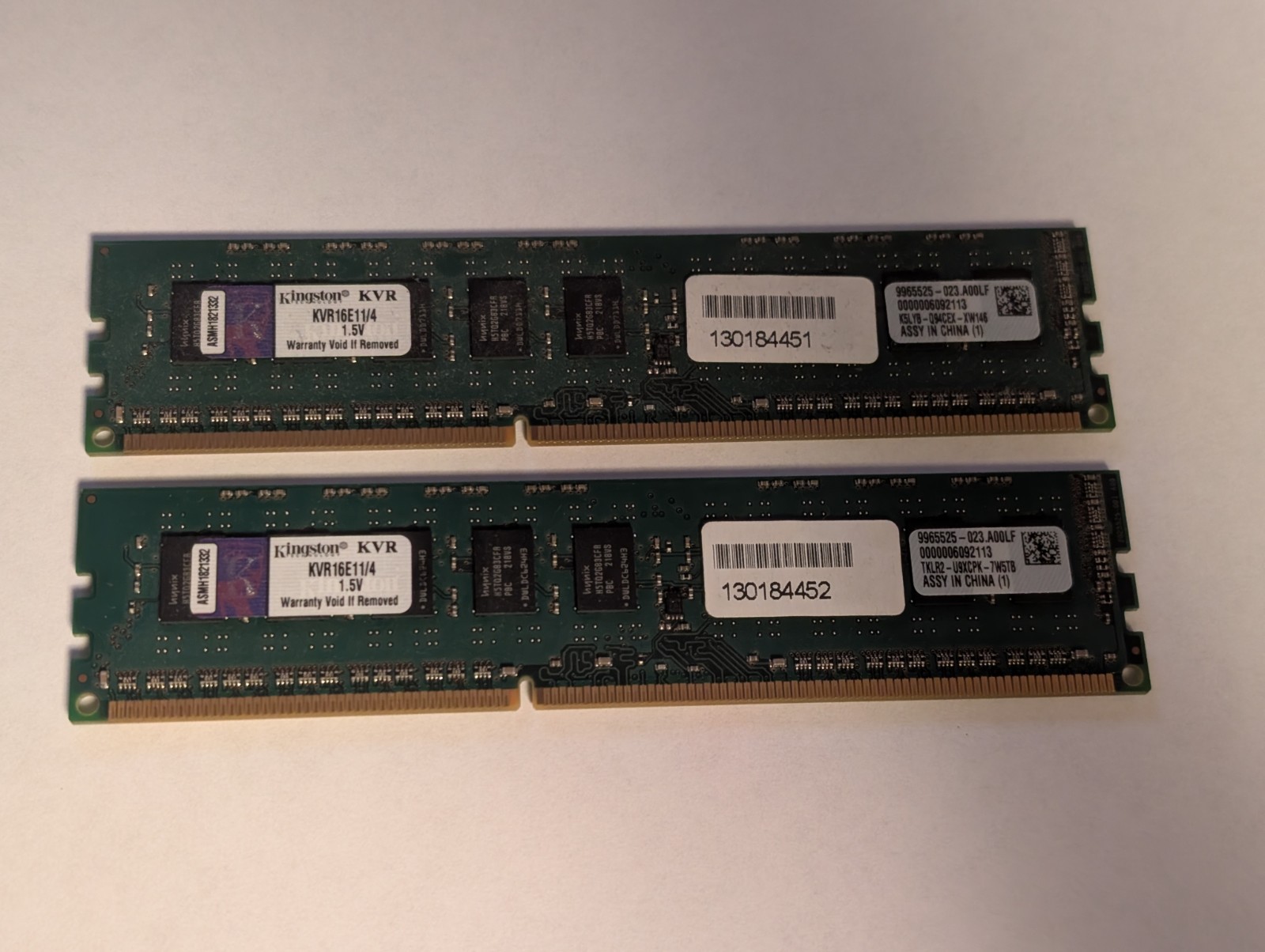 Kingston KVR16E11/4 1.5v. 4GB - Set Of Two