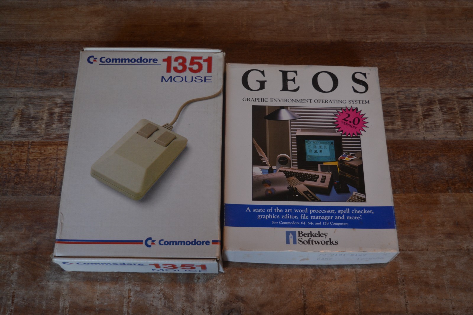 Commodore 1351 Mouse & GEOS 2.0 Berkeley Softworks Boxed Bundle 1988 C64 C128