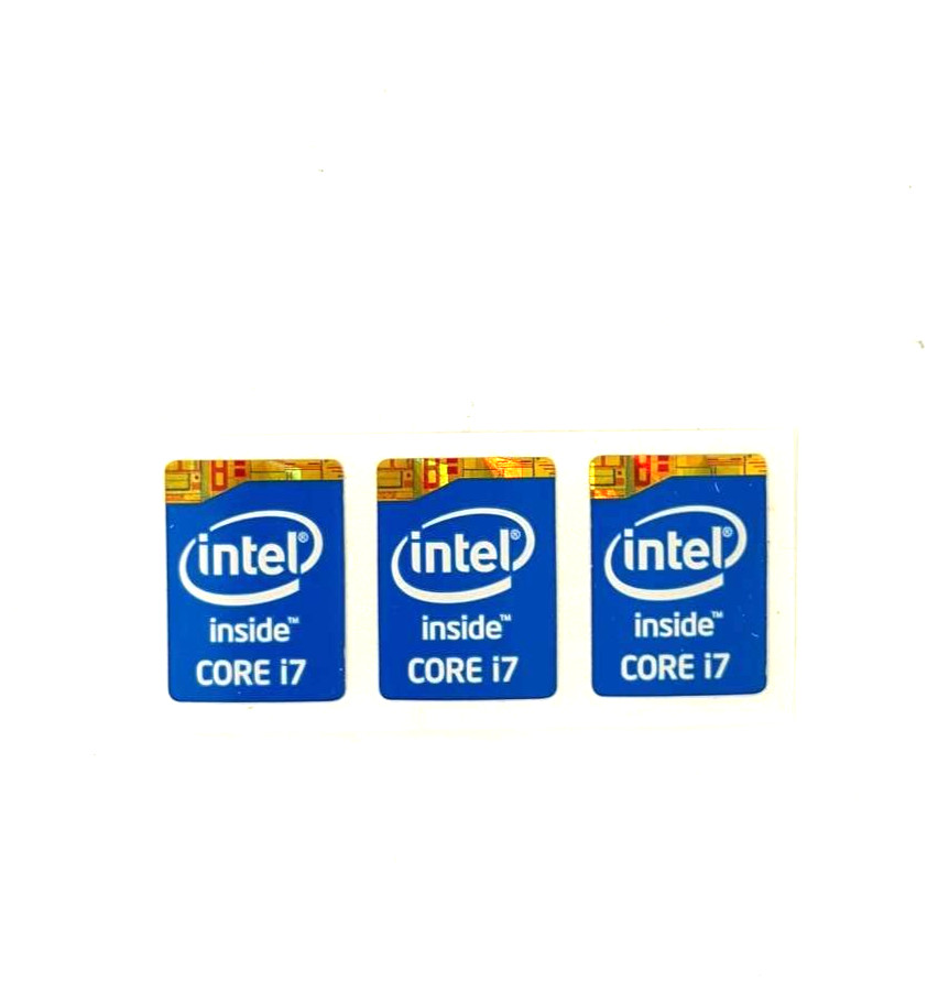 3 x Intel Inside Core i7  Sticker Label Decal 15mm x 21mm