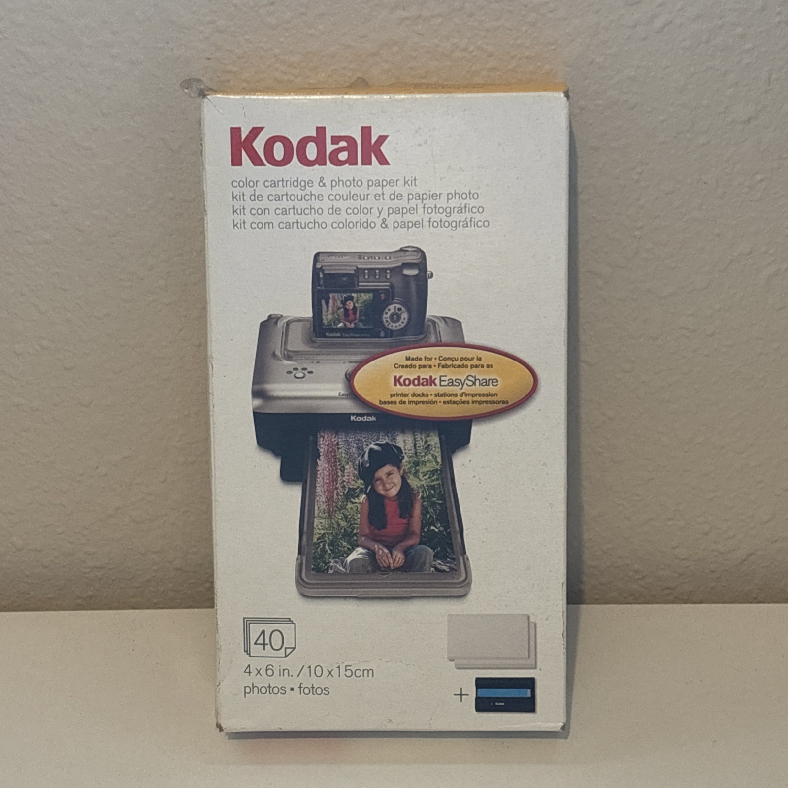 Kodak Easyshare PH-40 Color Ink Cartridge and 2 Paper Packs (40 Sheets) Open Box